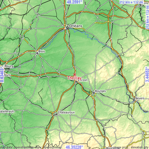 Topographic map of Theillay