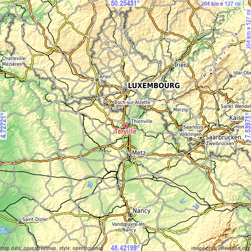 Topographic map of Terville