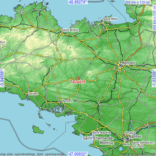 Topographic map of Taupont