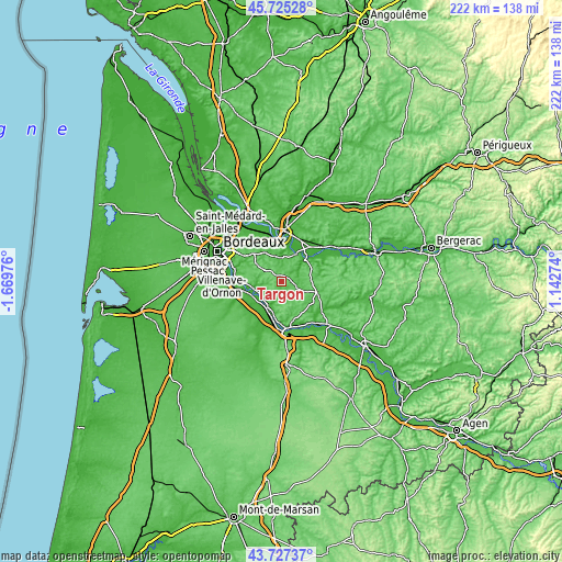 Topographic map of Targon