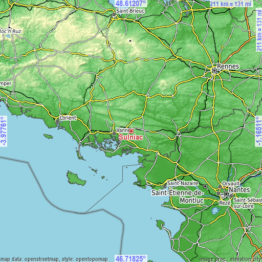 Topographic map of Sulniac