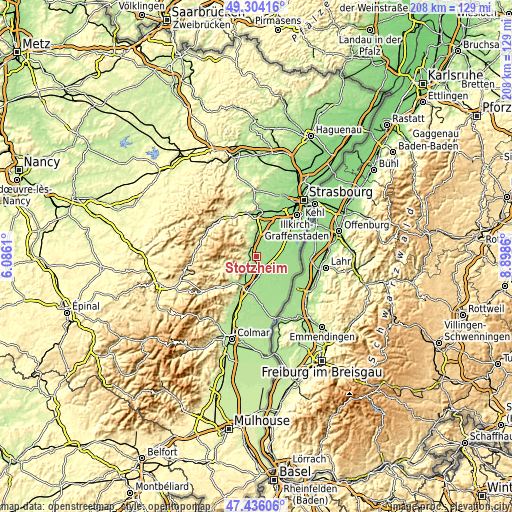 Topographic map of Stotzheim