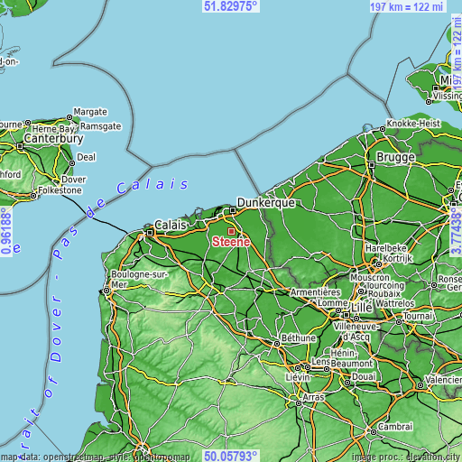 Topographic map of Steene