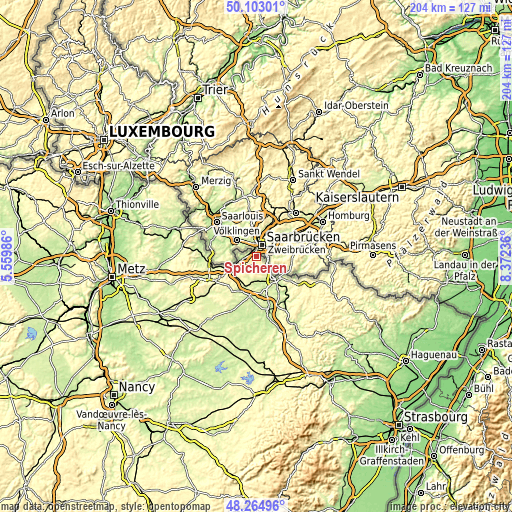 Topographic map of Spicheren