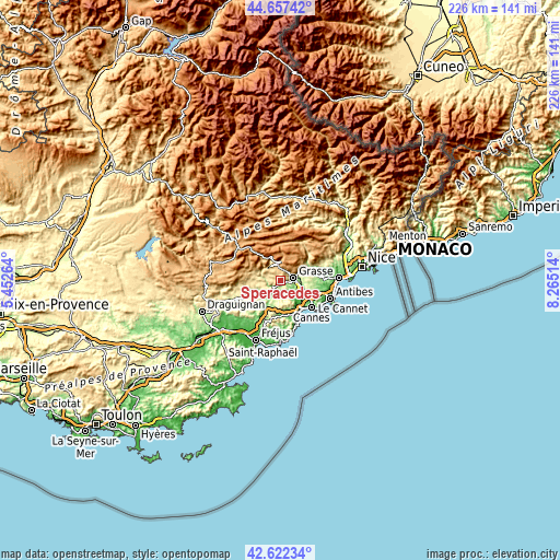 Topographic map of Spéracèdes