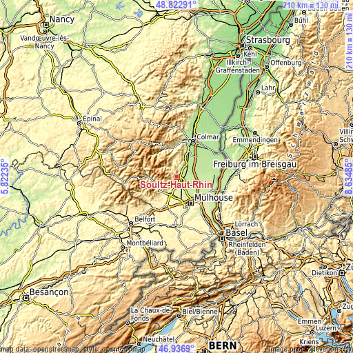 Topographic map of Soultz-Haut-Rhin