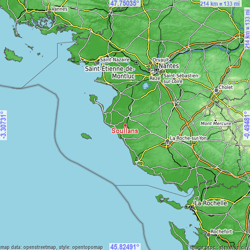 Topographic map of Soullans