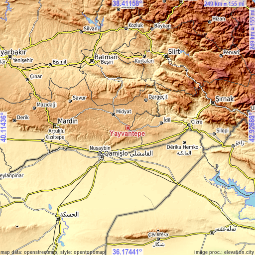 Topographic map of Yayvantepe