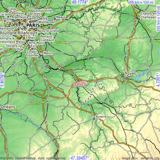 Topographic map of Soucy