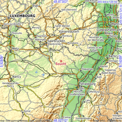 Topographic map of Soucht