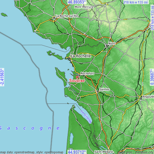 Topographic map of Soubise