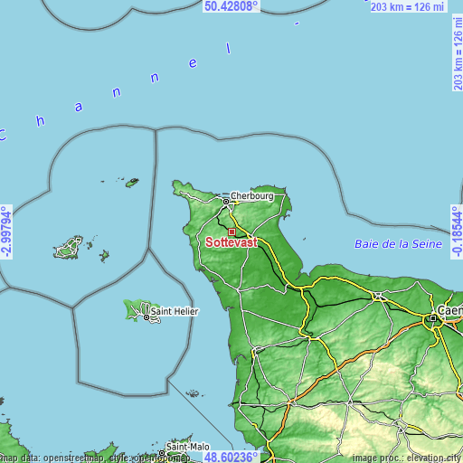 Topographic map of Sottevast