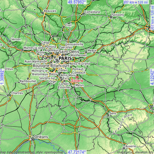 Topographic map of Solers