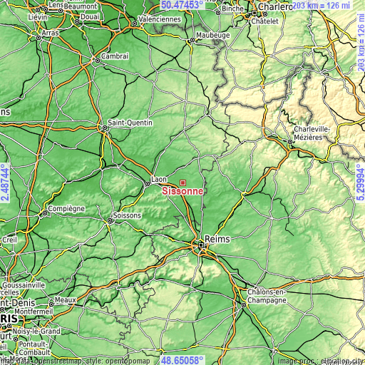 Topographic map of Sissonne