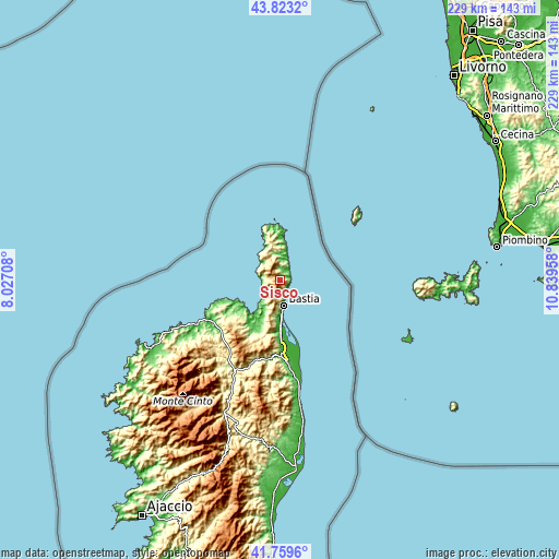 Topographic map of Sisco