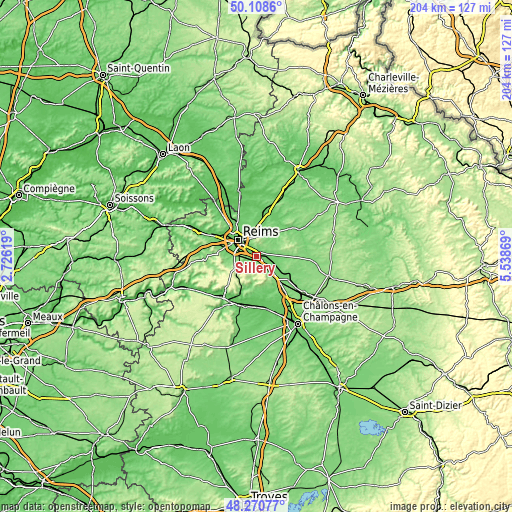 Topographic map of Sillery