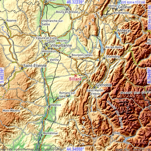 Topographic map of Sillans