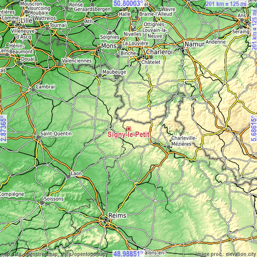 Topographic map of Signy-le-Petit