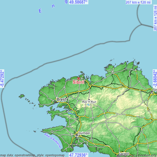 Topographic map of Sibiril