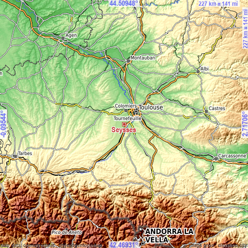 Topographic map of Seysses