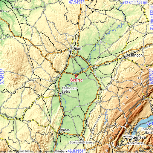 Topographic map of Seurre