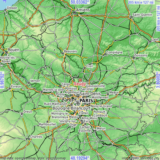 Topographic map of Seugy