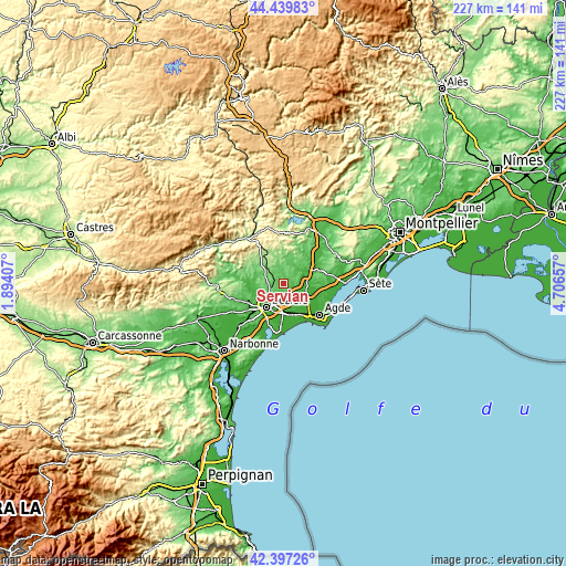 Topographic map of Servian