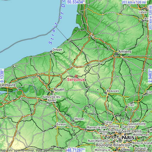 Topographic map of Serqueux