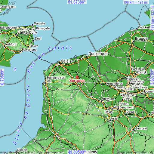 Topographic map of Serques