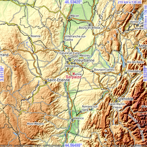 Topographic map of Serpaize