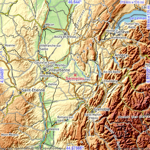 Topographic map of Sermérieu