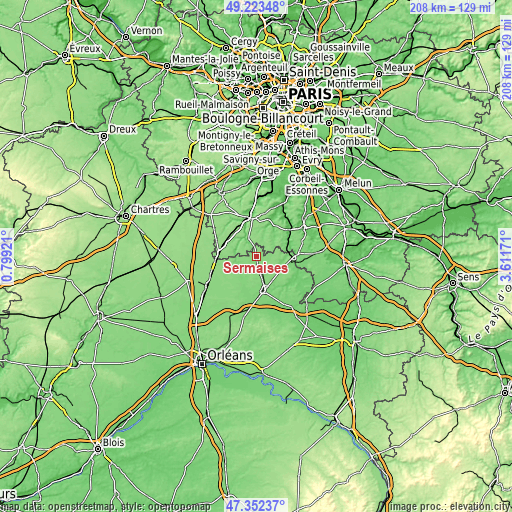 Topographic map of Sermaises