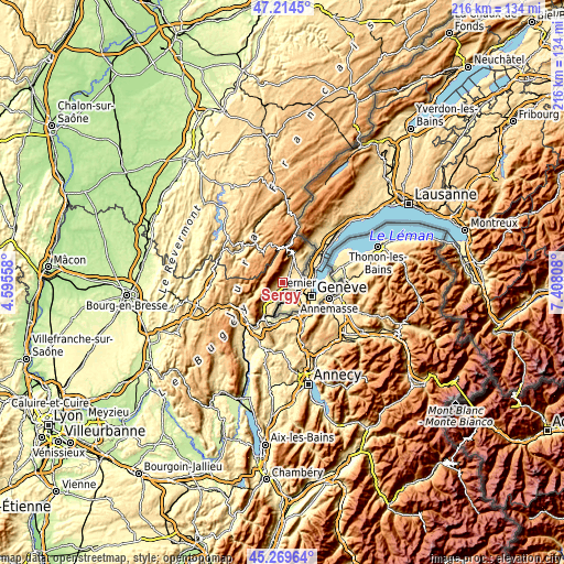 Topographic map of Sergy