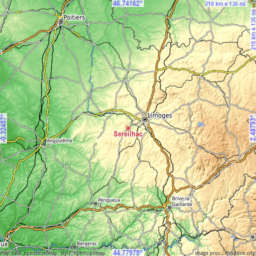 Topographic map of Séreilhac