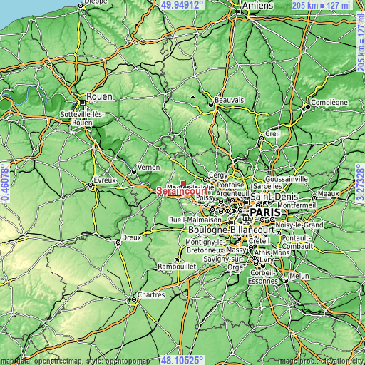 Topographic map of Seraincourt