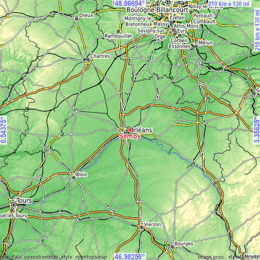 Topographic map of Semoy