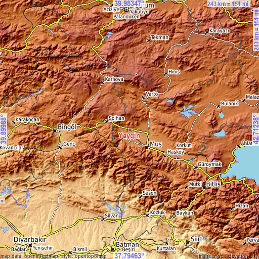 Topographic map of Yaygın