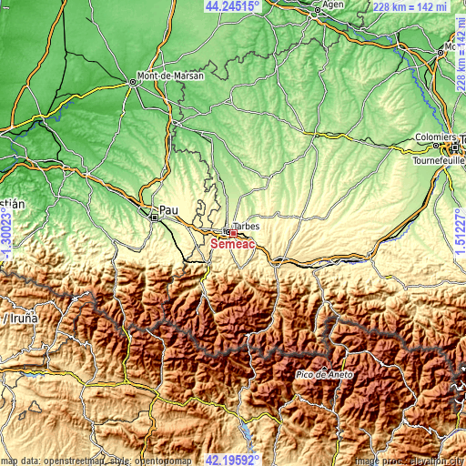 Topographic map of Séméac