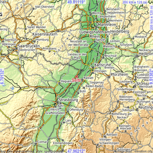 Topographic map of Seltz