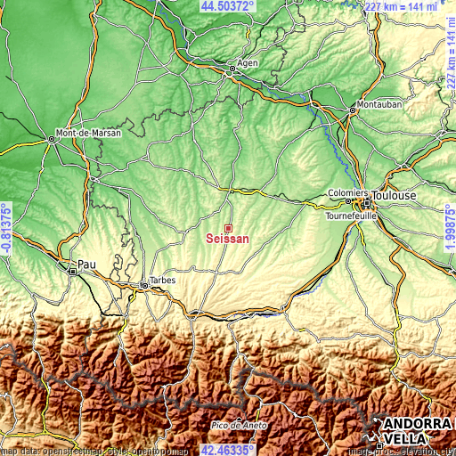 Topographic map of Seissan