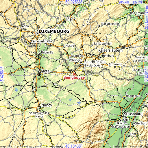 Topographic map of Seingbouse