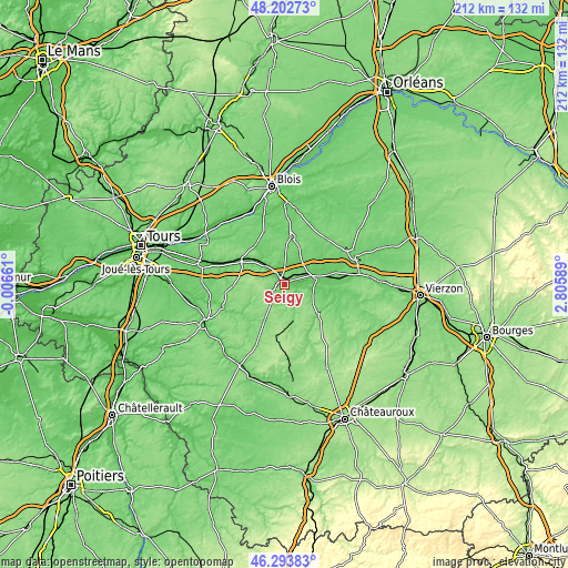 Topographic map of Seigy