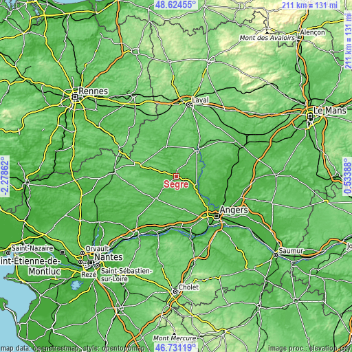 Topographic map of Segré