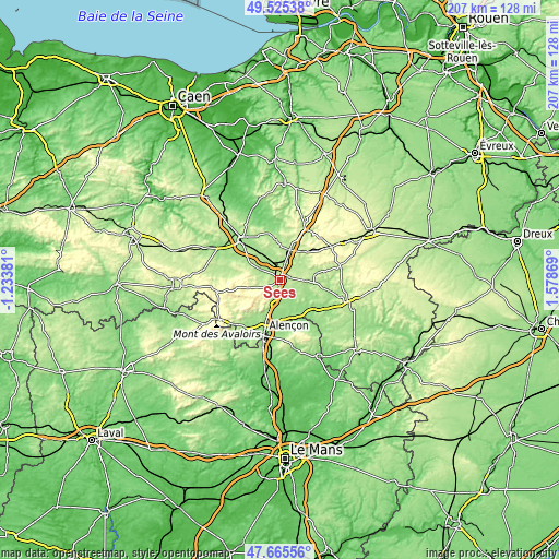 Topographic map of Sées