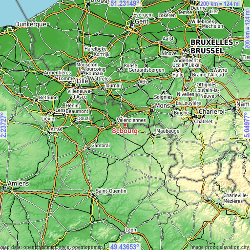 Topographic map of Sebourg