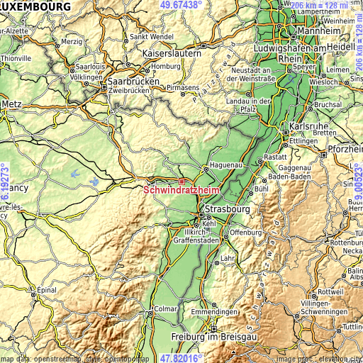 Topographic map of Schwindratzheim