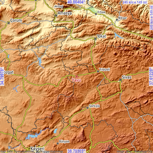 Topographic map of Yavu