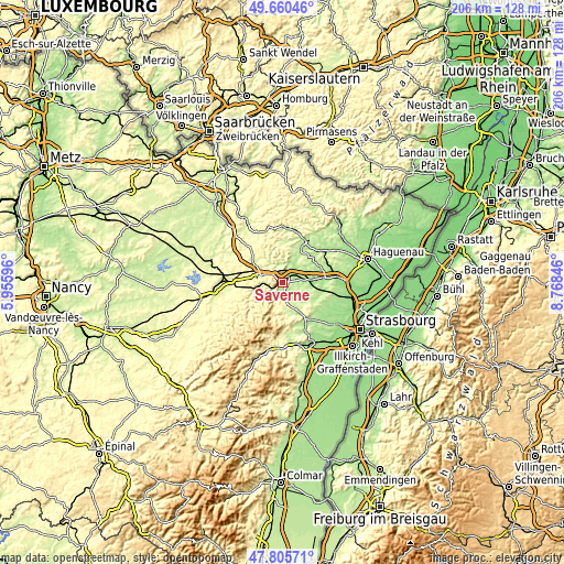 Topographic map of Saverne