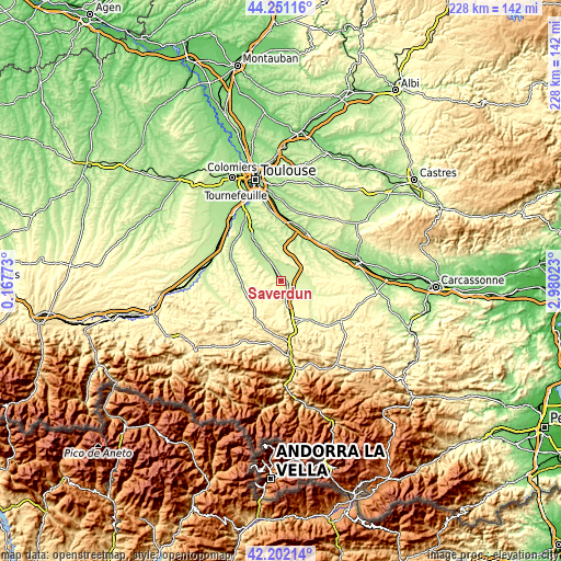 Topographic map of Saverdun