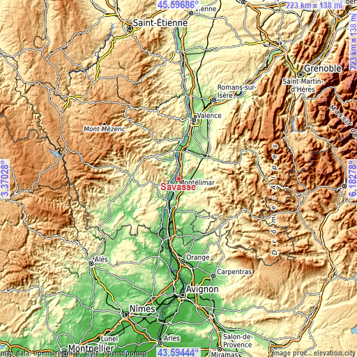 Topographic map of Savasse